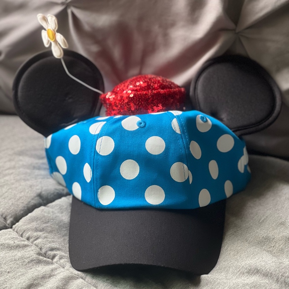 Disney Blue Polka Dot Cap with Black Ears